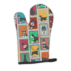 Lots of Black and Silver Schnauzer Oven Mitt Heat Resistant Thick Oven Mitt for Hot Pans and Oven, Kitchen Mitt Protect Hands, Cooking Baking Glo