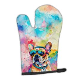 French Bulldog Hippie Dawg Oven Mitt Heat Resistant Thick Oven Mitt for Hot Pans and Oven, Kitchen Mitt Protect Hands, Cooking Baking Glove (Default: Default)