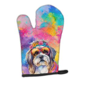 Shih Tzu Hippie Dawg Oven Mitt Heat Resistant Thick Oven Mitt for Hot Pans and Oven, Kitchen Mitt Protect Hands, Cooking Baking Glove (Default: Default)