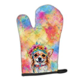 Chihuahua Hippie Dawg Oven Mitt Heat Resistant Thick Oven Mitt for Hot Pans and Oven, Kitchen Mitt Protect Hands, Cooking Baking Glove (Default: Default)