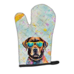 Chocolate Labrador Hippie Dawg Oven Mitt Heat Resistant Thick Oven Mitt for Hot Pans and Oven, Kitchen Mitt Protect Hands, Cooking Baking Glove (Default: Default)